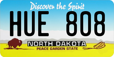 ND license plate HUE808