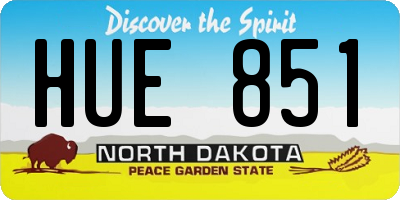 ND license plate HUE851