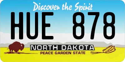 ND license plate HUE878