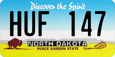 ND license plate HUF147