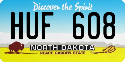 ND license plate HUF608