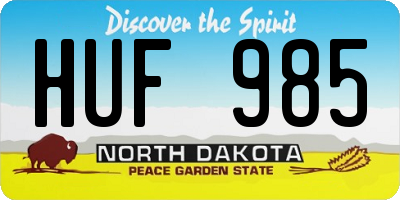 ND license plate HUF985
