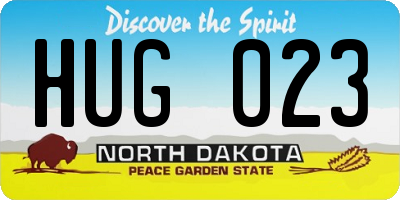 ND license plate HUG023