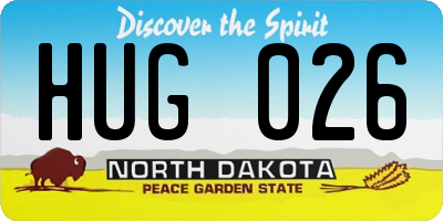 ND license plate HUG026