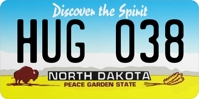 ND license plate HUG038