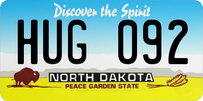 ND license plate HUG092