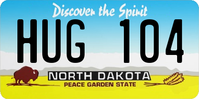 ND license plate HUG104
