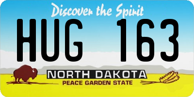 ND license plate HUG163