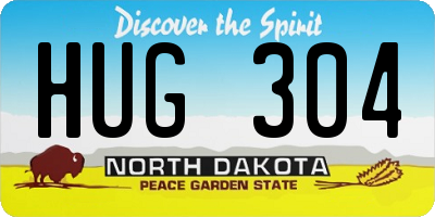 ND license plate HUG304