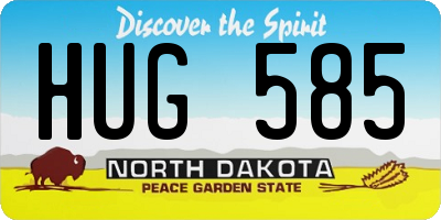ND license plate HUG585