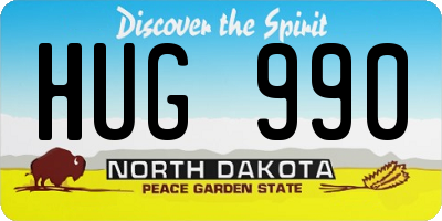 ND license plate HUG990