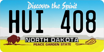 ND license plate HUI408