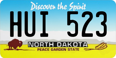 ND license plate HUI523
