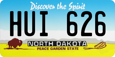 ND license plate HUI626
