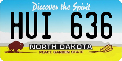 ND license plate HUI636