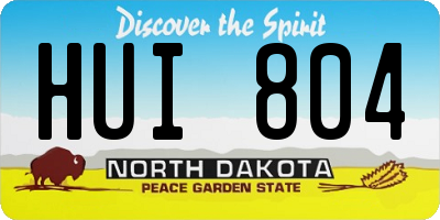 ND license plate HUI804