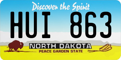 ND license plate HUI863
