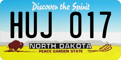 ND license plate HUJ017
