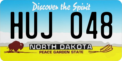ND license plate HUJ048