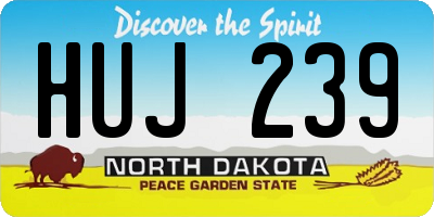 ND license plate HUJ239