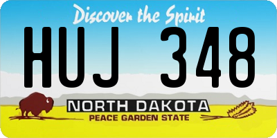 ND license plate HUJ348