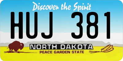 ND license plate HUJ381