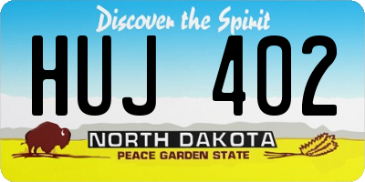 ND license plate HUJ402