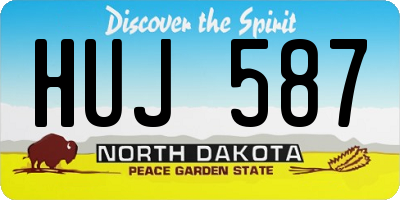 ND license plate HUJ587
