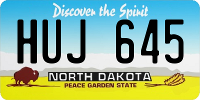 ND license plate HUJ645