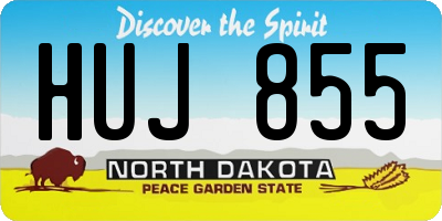 ND license plate HUJ855