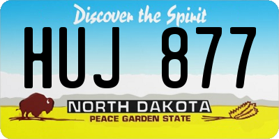 ND license plate HUJ877