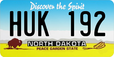 ND license plate HUK192