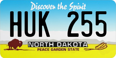 ND license plate HUK255