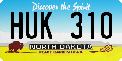 ND license plate HUK310