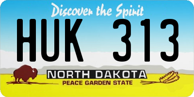 ND license plate HUK313