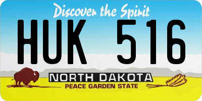 ND license plate HUK516