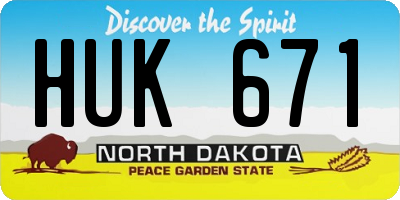ND license plate HUK671