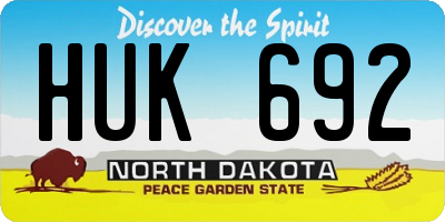 ND license plate HUK692