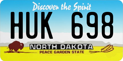 ND license plate HUK698