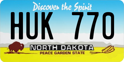 ND license plate HUK770