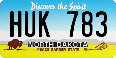 ND license plate HUK783