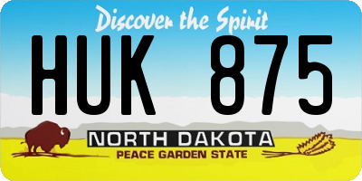 ND license plate HUK875