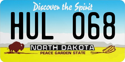 ND license plate HUL068