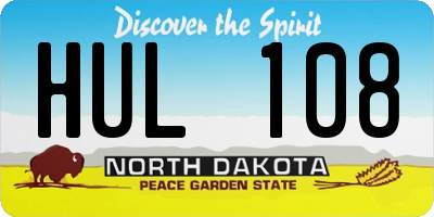 ND license plate HUL108