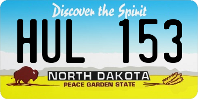 ND license plate HUL153