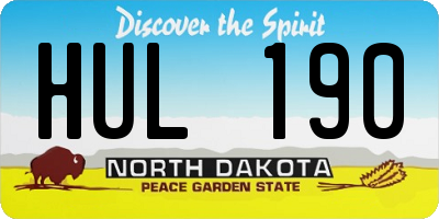 ND license plate HUL190