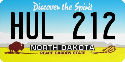 ND license plate HUL212