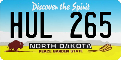 ND license plate HUL265