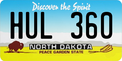 ND license plate HUL360