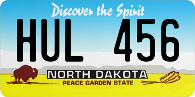 ND license plate HUL456